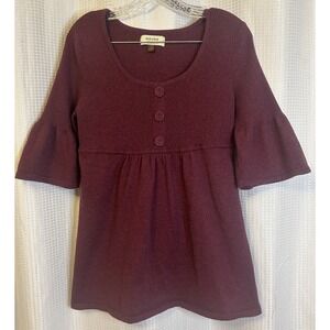Sonoma Purple Bell Sleeve Babydoll Peplum Sweater Size XL Y2K